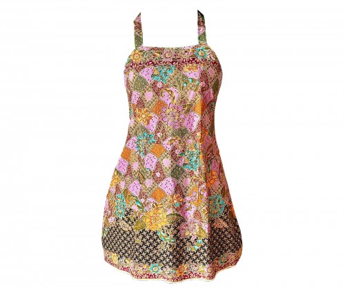 Wellie Batik Apron, ORANGE PINK