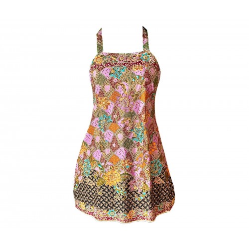 Wellie Batik Apron, ORANGE PINK