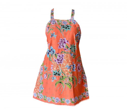Wellie Batik Apron, ORANGE