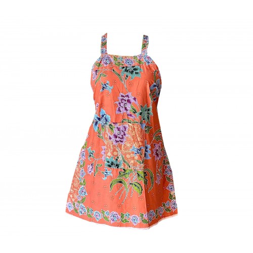 Wellie Batik Apron, ORANGE