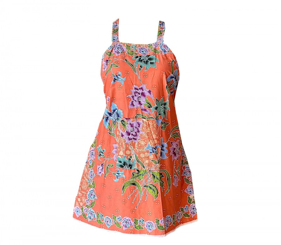 Wellie Batik Apron, ORANGE