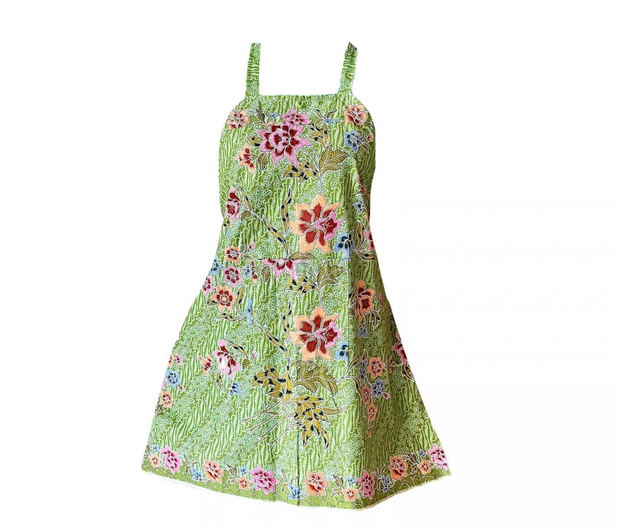 Wellie Batik Apron, YELLOW GREEN
