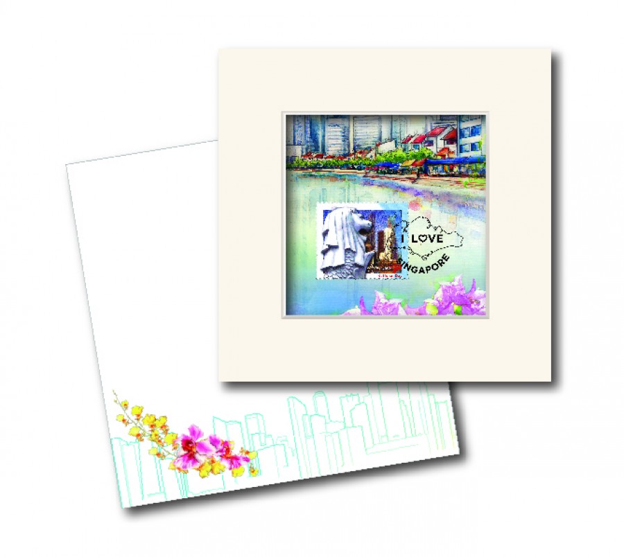 City in A Garden Collection - Singapore River Greeting Card
