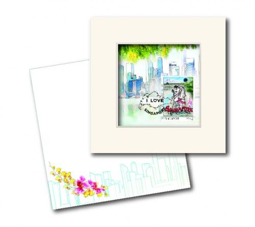 City in A Garden Collection - Singapore Skyscrapers Greeting Card