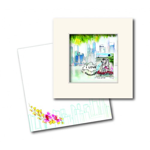 City in A Garden Collection - Singapore Skyscrapers Greeting Card