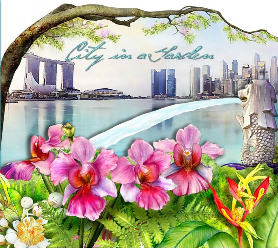City in a Garden II Collection - Greetings from Singapore Folder