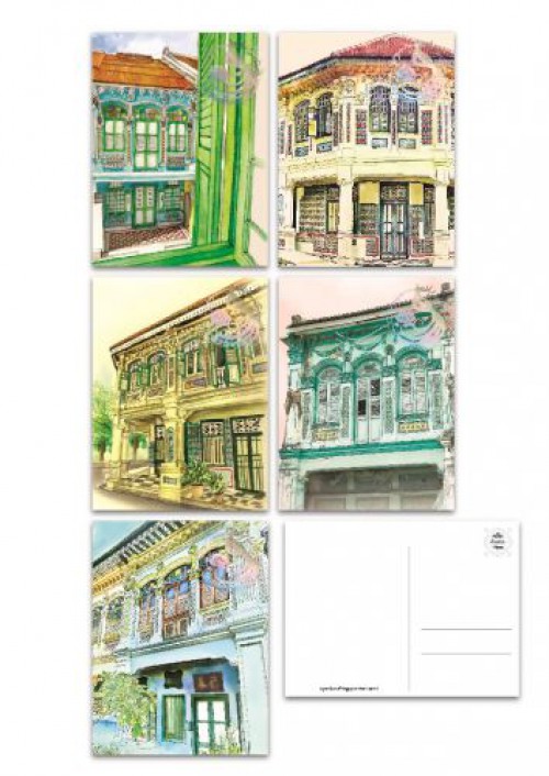 The Peranakan Collections- Shophouses Postcard Sets