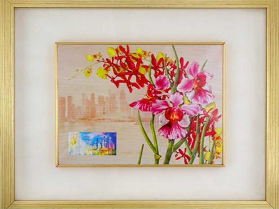 City in a Garden II Collection - Orchids Wood Print