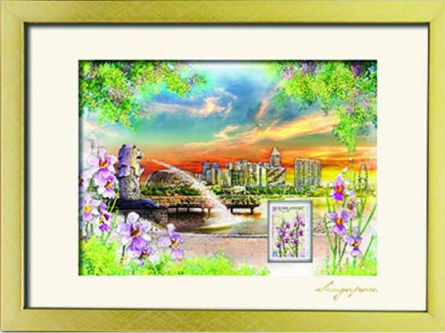 City in a Garden II Collection - Merlion and City View Artprint