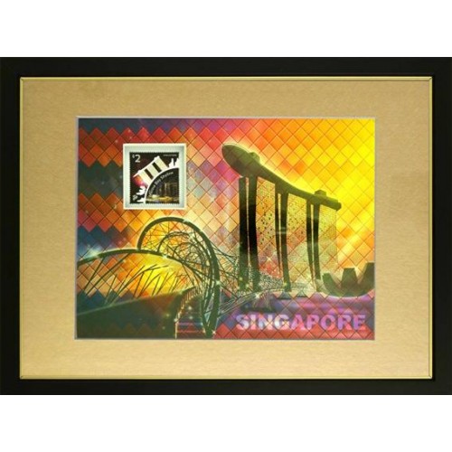 Iconic Landmark Collection - MBS and Helix Bridge Art Print