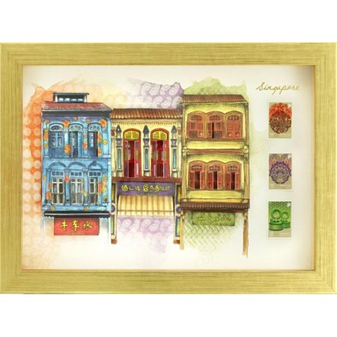 Singapore Traditional Sites - Shophouses (Framed)