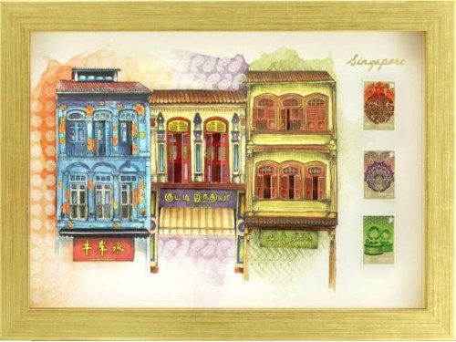 Singapore Traditional Sites - Shophouses (Framed)