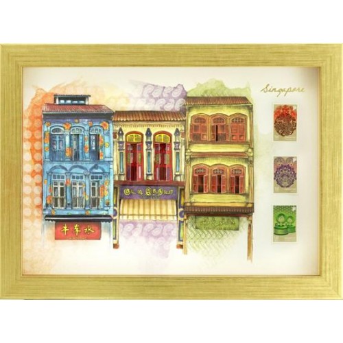 Singapore Traditional Sites - Shophouses (Framed)