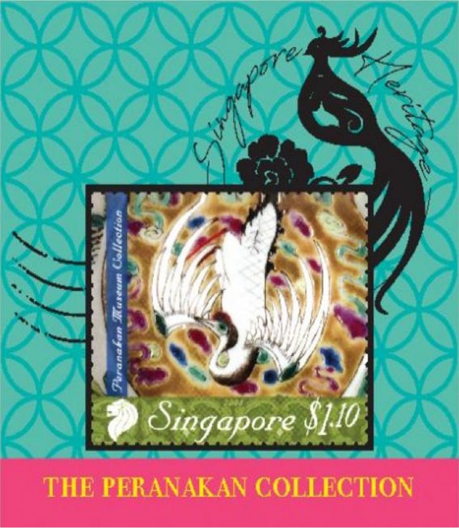 The Peranakan Magnet Collection - Porcelain with White Crane