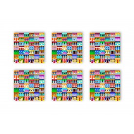 Shophouses Cork Coaster