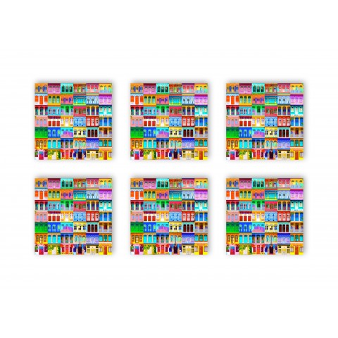 Shophouses Cork Coaster