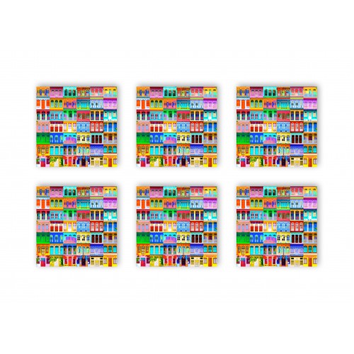 Shophouses Cork Coaster