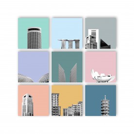 Singapore Sky Tiles Wall Art