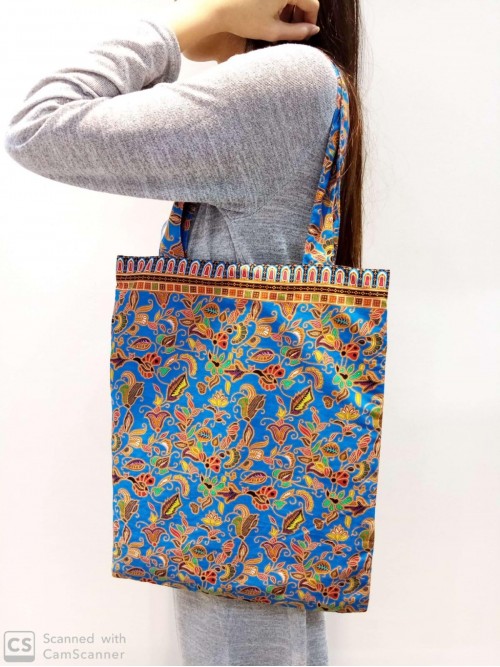 Batik Tote Bag - Cyan