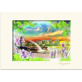 City in a Garden II Collection - Merlion and City View Print