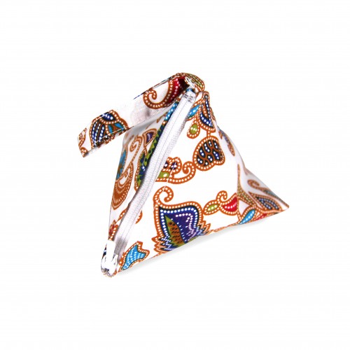 Batik Coin Pouch White