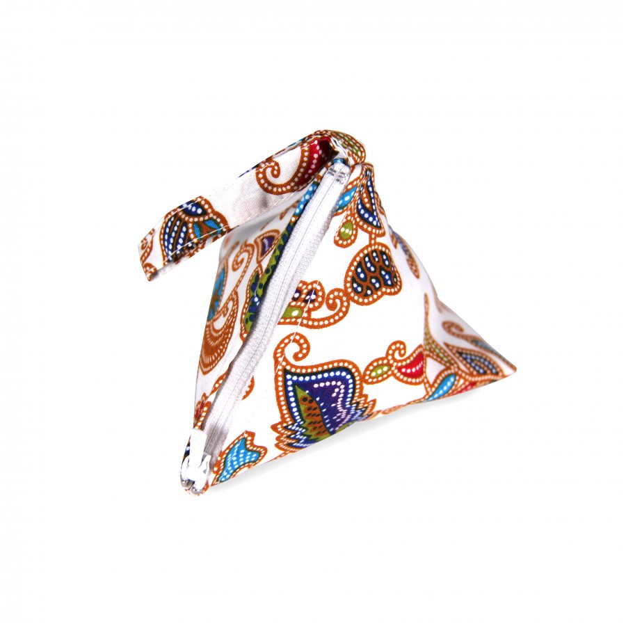 Batik Coin Pouch White