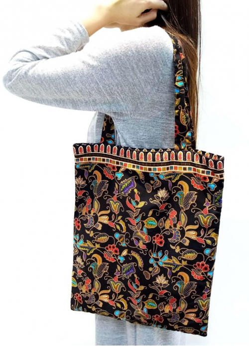 Batik Tote Bag - Black