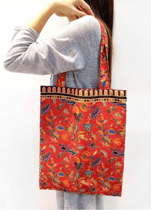 Batik Tote Bag - Red