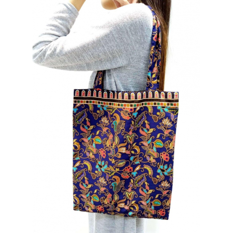 Batik Tote Bag - Navy