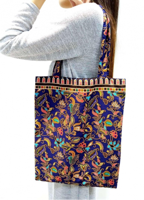 Batik Tote Bag - Navy
